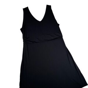 Title Nine Breeze Dress Black V-Neck Sleeveless Empire Waist XL TN-200946